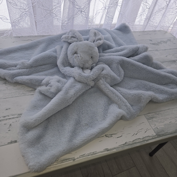 Mon Lapin Plush Light Blue Bunny Security Blanket Super Soft Oversized - Picture 2 of 10